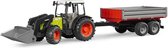 Bruder- Claas Nectis 267F tractor -met frontlader en aanhanger- Top kwaliteit