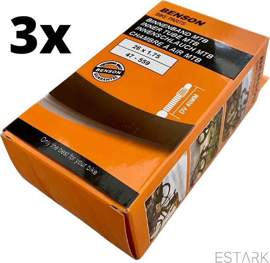 ESTARK Binnenbanden 26 inch - Set van Drie - 3 x Binnenband 26 inch / 26