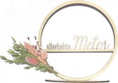 Hoepel en droogbloemen liefste Meter | roze | allerliefste meter | mijn Meter is de liefste | cadeau | meter vragen | meter worden