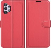 Cazy Galaxy A32 4G Hoesje - Portemonnee Book Case - TPU Kunstleer - Rood