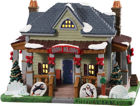 Lemax - 'The Inviting Porch Home' - Verlicht gebouw - Exclusief adapter (werkt ook op batterijen)