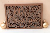 Luxe Kerstkaarten Hout 5 Stuks Met Envelop Brons Gelaserd Kerstmis Kerstwensen Origineel Houten Wenskaarten 10x14 cm Handgemaakt