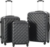 Hardcase trolley set 3-delig ABS zwart