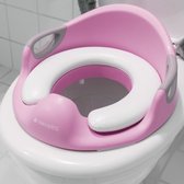 Navaris universele toiletbril voor kinderen - Kindertoiletbril - WC verkleiner - Draagbare toiletbril met handvatten - Antislip - Roze