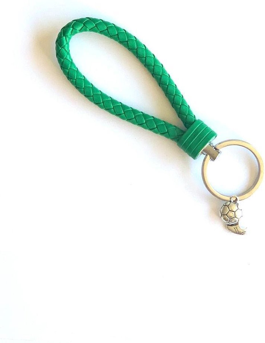 Sleutelhanger - Groen - Voetbal - Soccer - Bal - Voetbalschoen - Sport - Hanger - Leer - Kleur - Sportsieraad - Sieraad - Sportsieraden - Sieraden - Team - Teamkado