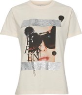 zoe karssen - dames -  t-shirt met holly-tape -  gebroken wit - xs