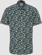 Pure Cotton Short Sleeve Shirt With Kent Collar Dark Blue