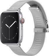 Geschikt voor Apple Watch bandje 38 / 40 / 41 mm - Series 1 2 3 4 5 6 7 SE - Smartwatch iWatch horloge band - 38mm 40mm 41mm - Fungus - RVS metaal - Milanese - Zilver