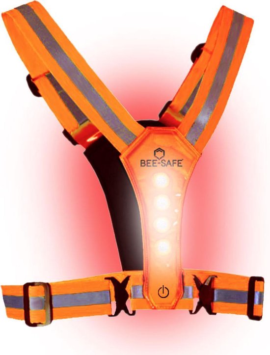 Led Harnais USB, BEE SAFE orange, feux de circulation, gilet de course  avec éclairage