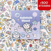 CuteCute planet 500 PVC stickers voor volwassenen en kinderen - Astronaut & ruimtevaart kawaii sticker