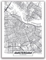 Plexiglas- Amsterdam Map- Plattegrond Amsterdam - Wanddecoratie 30x40cm - glans - foto