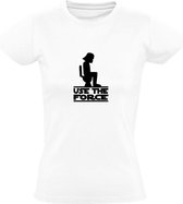 Use The Force | Dames T-shirt | Wit | Star Wars | Darth Vader | Sith | Come To Dark Side | Toilet | Sanitair | WC