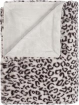 Mistral Home - Plaid - 100% polyester - fake fur - Leopard - 130x170 cm - Donkergrijs