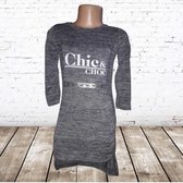 Meisjes jurk Chic & Choc grijs -s&C-110/116-Kinderjurken