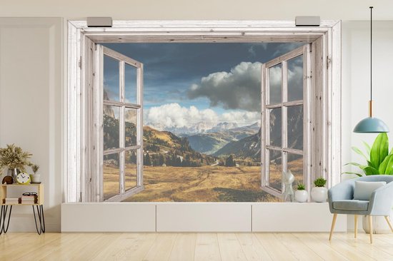 Papier peint - Papier peint photo murale Transparente - Berg - Herbe - Largeur 390 cm x hauteur 260 cm