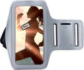 Hoesje iPhone 13 Pro Max - Sportband Hoesje - Sport Armband Case Hardloopband Grijs