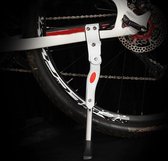 Fietsstandaard universeel - Mountainbike zijstandaard - MTB standaard - Wit aluminium - in hoogte verstelbaar