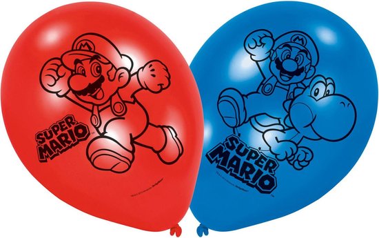 Super Mario Ballonnen - Mario Kart - Supermario 6 stuks