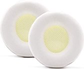Luxe Lederen Oorkussen Set Geschikt Voor Apple Beats By Dr. Dre Solo Pro  - Vervangende Koptelefoon Earpads - Oor Kussens - Ear Pads - Oorkussens Met Memory Foam Binnenlaag - Wit