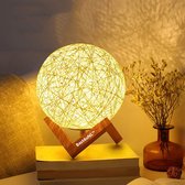 Maanlamp Hennep 3D - Maanlamp Met Standaard - Oplaadbaar Via USB - Hennep Maanlamp Voor Kinderen - Maanlamp - Maanlamp 3D - Maanlamp 15cm