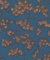 Wall Fabric pine tree blue  - WF121017