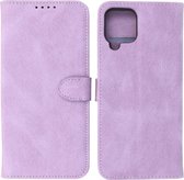 Étui pour Samsung Galaxy A12 - Étui portefeuille - Porte-cartes et languette magnétique - Similicuir - Violet