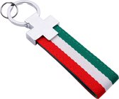 Italiaanse Vlag Sleutelhanger - Voor Fiat 500 / 500C / Alfa Romeo / Lamborgini / Ferrari / Abarth / Maserati - Auto Logo Automerk Sleutel Hanger - Keychain Cadeau - Italië Auto Acc
