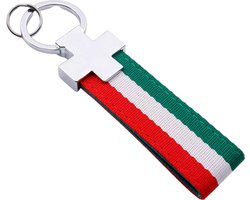 Italiaanse Vlag Sleutelhanger - Voor Italiaanse Auto's / Universeel - Auto Logo Automerk Sleutel Hanger - Keychain Cadeau - Italië Auto Accessoires