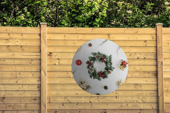 Garden Circle Winter - Noël - Couronne - 120x120 cm - Affiche jardin - XXL