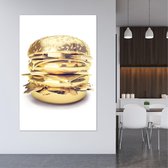 Gold Burger plexiglas schilderij 80 x 120 cm