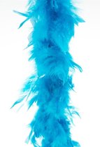 Carnaval verkleed veren Boa kleur turquoise 2 meter - Verkleedkleding accessoire