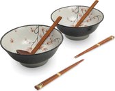 Luxe Ramen Bowl Set - Edo Japan - Ramen Bowl met lepels en stokjes - Japans Servies - Ramen eten zoals in een Restaurant! Ramen King - Cadeau tip 2024!
