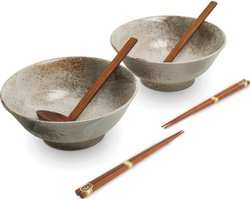 EDO JAPAN - RAMEN BOWL SET/6 HIKARI 2PERS O/22CM|H9CM