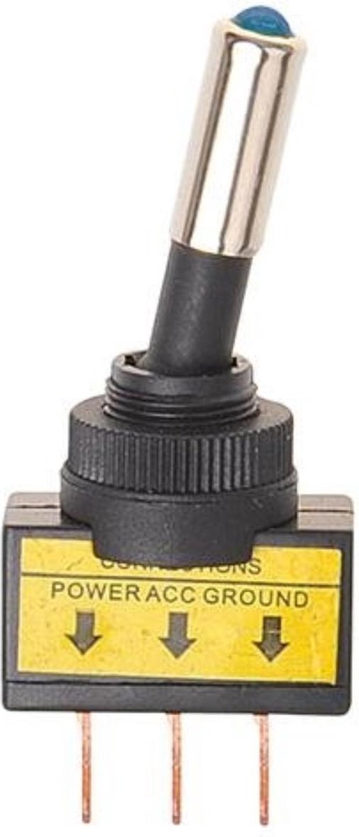 Pro Plus Wipschakelaar LED - 12 x 27 mm - 12 Volt - Max. 10 Ampère - Blauw