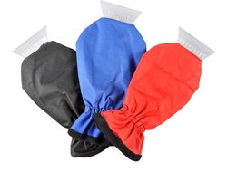 ProPlus Set van 3 IJskrabbers met Fleece Handschoen – Voor Autoruiten in de Winter – Compact Ontwerp – Zwart Blauw Rood