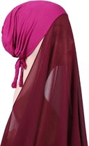Donker Roze Hoofddoek, mooie hijab nieuwe stijl (onderkapje en hijab).