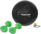 Tunturi - Fitness Set - Neopreen Dumbbellset 2 x 4 kg - Gymball Zwart 55 cm
