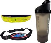 Hardlopen - 3 stuks - Tunturi - Shakebeker & Verlichte Sportarmband & Hardloopriem Rood