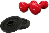 Tunturi - Fitness Set - Vinyl Dumbbell 2 x 3 kg - Halterschijven 2 x 1,25 kg