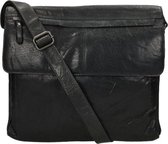 Spikes & Sparrow Laptoptas Bronco Leer - zwart