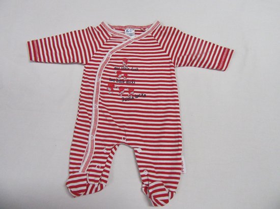 dirkje , pyjama, katoen , streepje rood /wit , unie , 50  0 maand