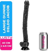 Lusty Lange Dunne Dildo Jacob - 40 CM - XXL Dildo - Dunne Dildo - Realistisch - Met Zuignap - Met Balzak - Seksspeeltjes - Sex Toys - Anaal Toys