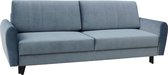 InspireMe - 3-zitsbank van voor woonkamer, slaapbank, sofa met slaapfunctie en opbergruimte, moderne bank - 226x95x90 cm, 195x142cm -DEILA (Blauw - Monolith 72)