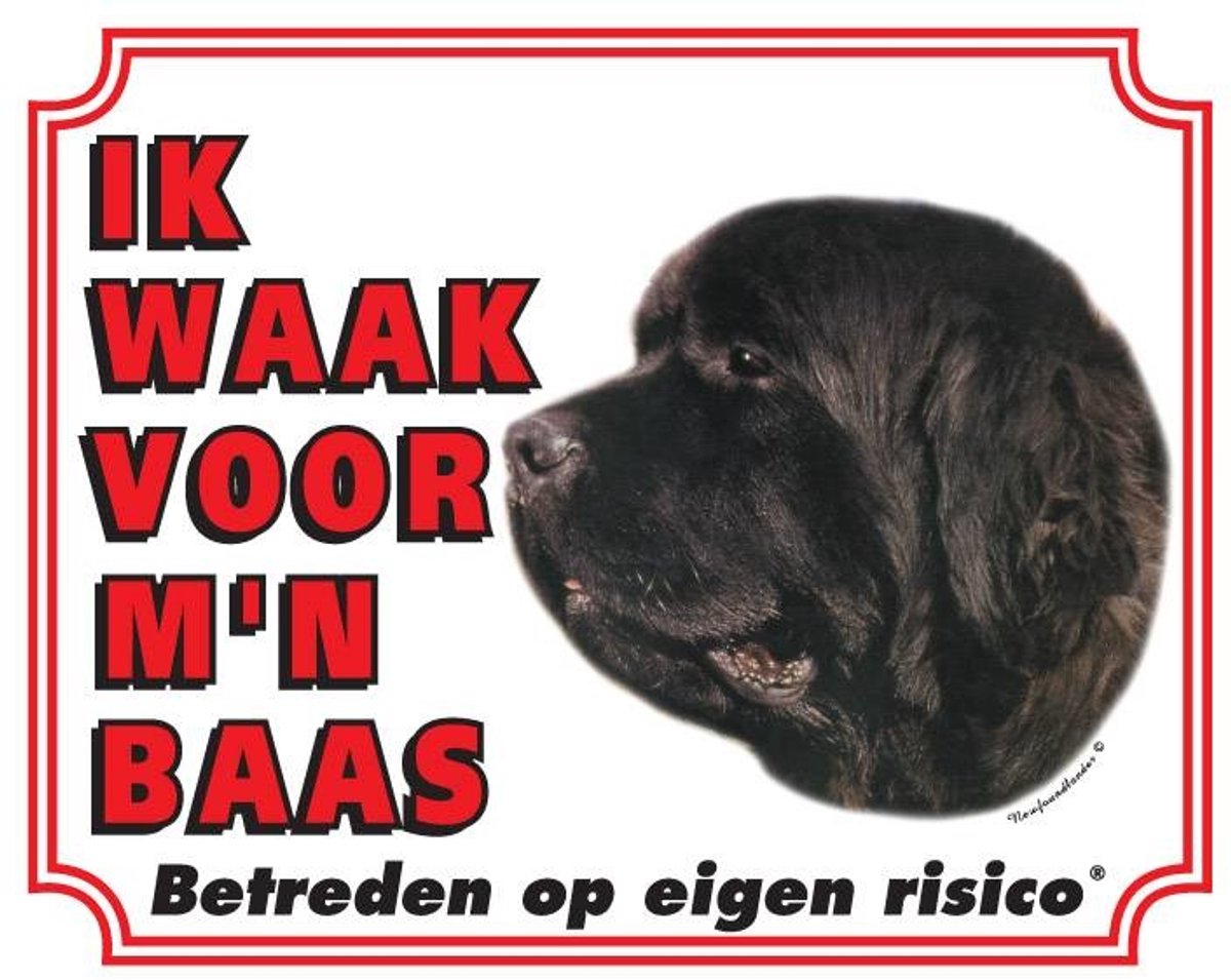 Newfoundlander Waakbord - Ik waak voor mijn baas