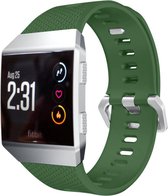Siliconen Smartwatch bandje - Geschikt voor Fitbit Ionic siliconen bandje - legergroen - Strap-it Horlogeband / Polsband / Armband - Maat: Maat L