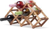 Wijnrek opvouwbaar voor 6 wijnflessen - Wijnrek hout - Wijnrekken - Wijn rek - Drank rek - Wijn rek hout - Wijn rekken - Wijn rekje
