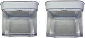 Bidons Bidons alimentaires empilables - Transparent - Plastique - 1,5 litre - 10 x 10 x 9 cm - Set de 2