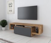 Meubella - TV-Meubel Harrison - Grijs - Eiken - 138 cm