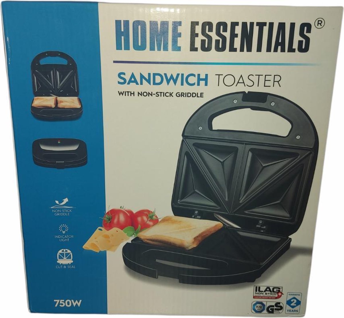 Tosti ijzer - Tosti Apparaat - Sandwich Toaster - 750 W - ANTI Aanbaklaag -  NON-Stick... | bol.com