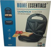 Tosti ijzer - Tosti Apparaat - Sandwich Toaster - 750 W - ANTI Aanbaklaag - NON-Stick - Licht Indicator